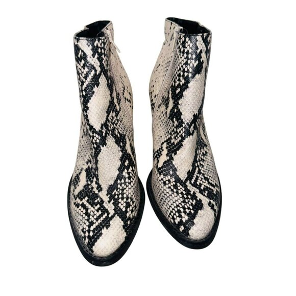 Madden Girl Klicck Black Faux Snakeskin Ankle Booties 7.5M Western Cowgirl Boot - Picture 3 of 10